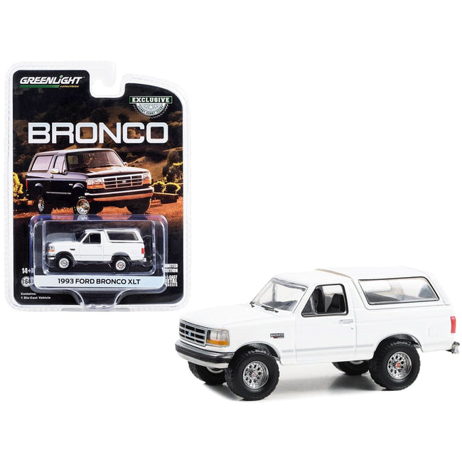 1993 Ford Bronco XLT Oxford White "Hobby Exclusive" Series 1/64 Diecast Model Car by Greenlight-Greenlight-ModelCars.com