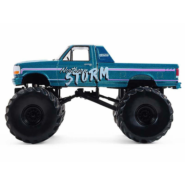 1993 Ford F-250 Monster Truck "Northern Storm" Teal Metallic "Kings of Crunch" Series 16 1/64 Diecast Model Car by Greenlight-Greenlight-ModelCars.com