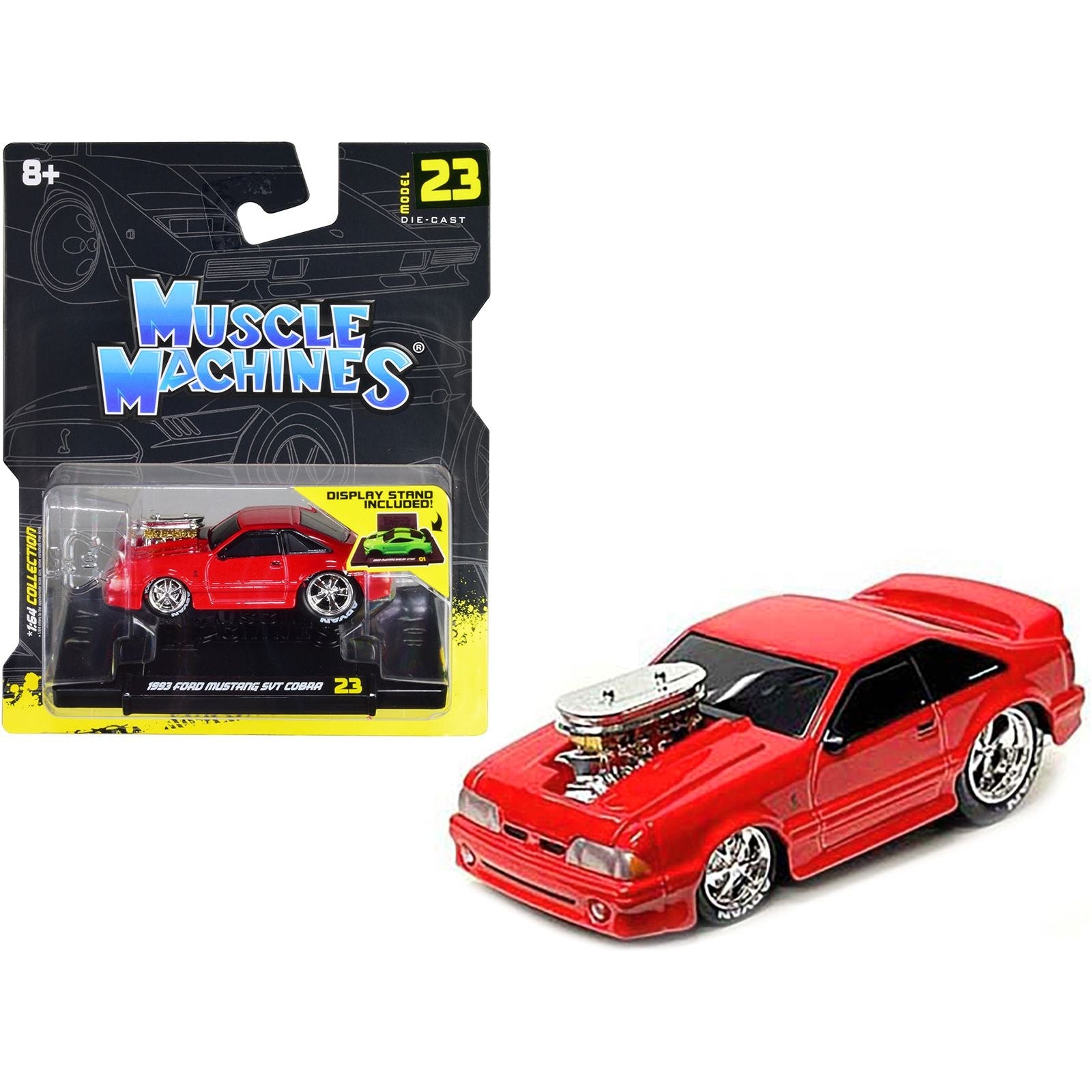 1993 Ford Mustang SVT Cobra Red 1/64 Diecast Model Car by Muscle Machines - Muscle Machines - ModelCars.com
