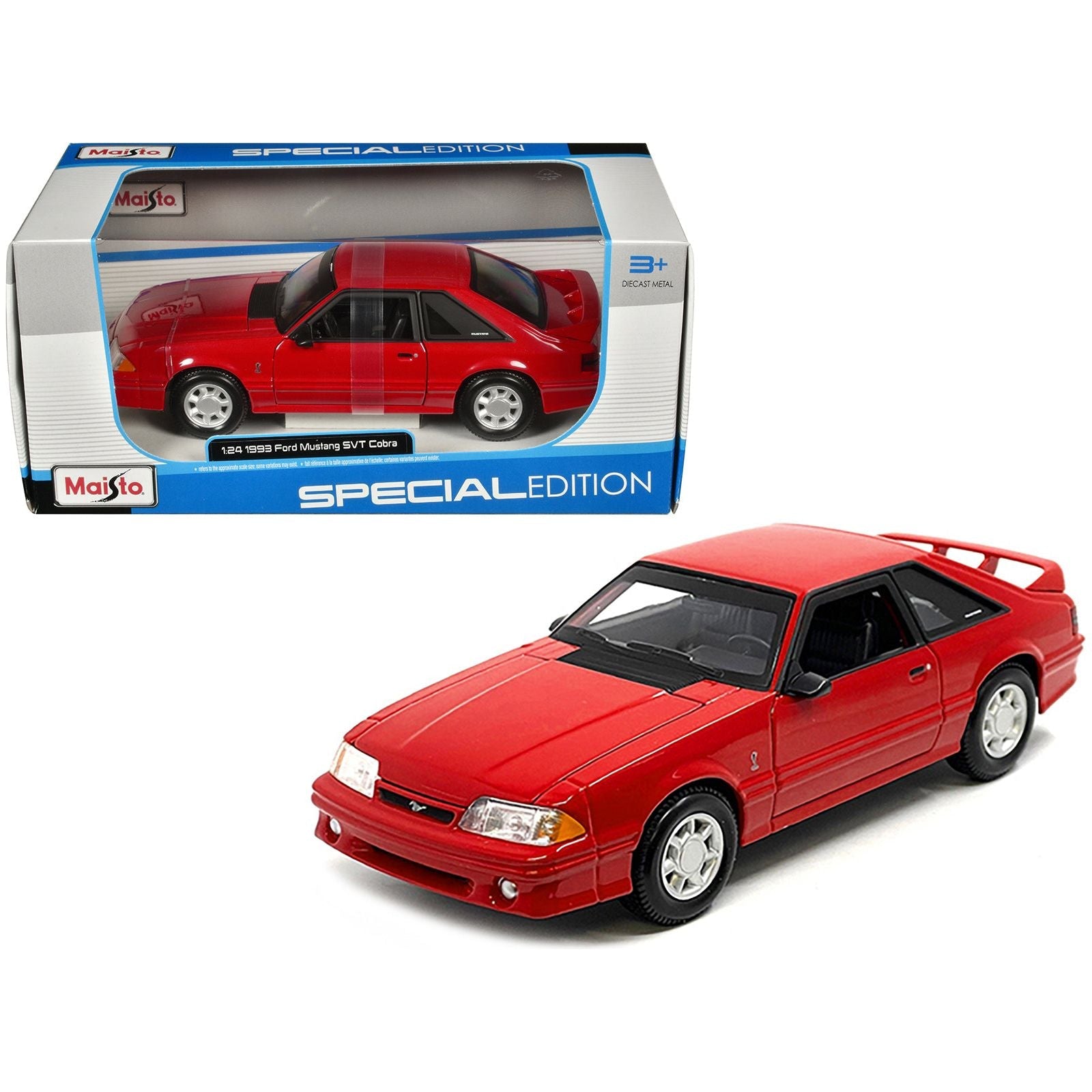 1993 Ford Mustang SVT Cobra Red "Special Edition" Series 1/24 Diecast Model Car by Maisto - Maisto - ModelCars.com