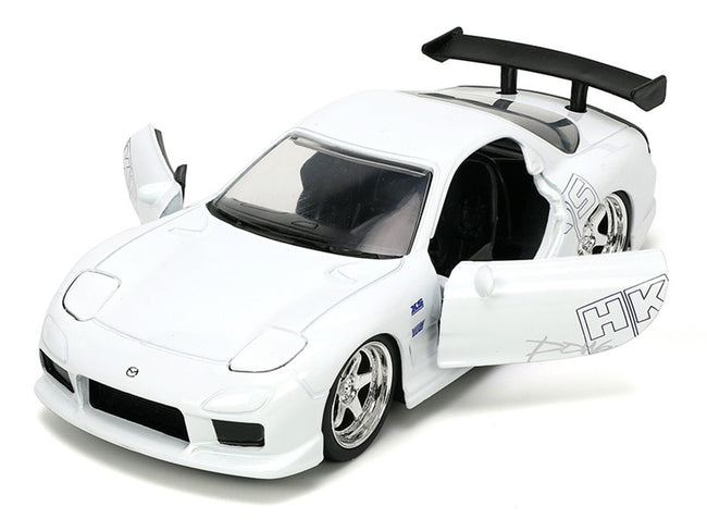 1993 Mazda RX-7 "HKS" White "The Fast and the Furious" (2001) Movie "25 Years of Fast & Furious" Series 1/32 Diecast Model Car by Jada-Jada-ModelCars.com
