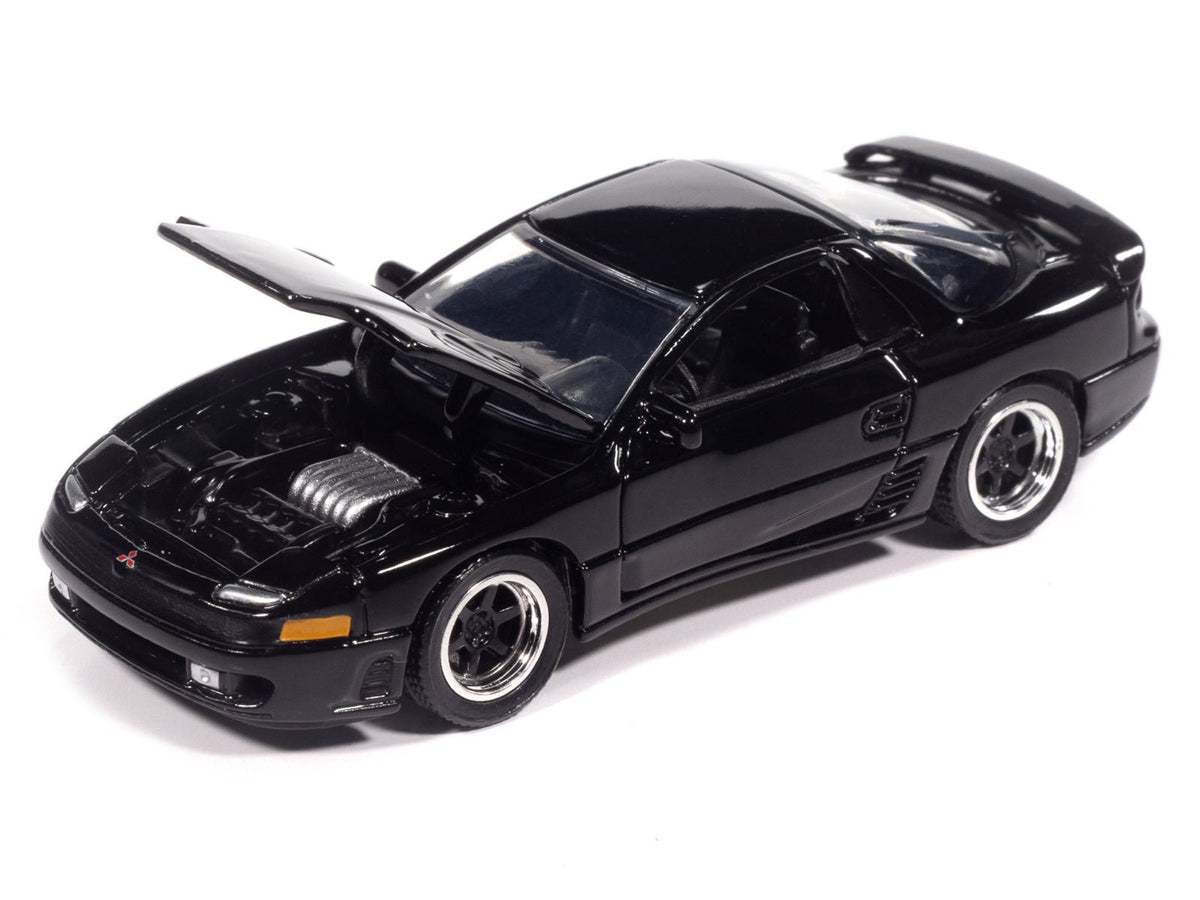 1993 Mitsubishi 3000GT VR-4 Albany Black Pearl "Import Legends" Series 1/64 Diecast Model Car by Auto World-Autoworld-ModelCars.com