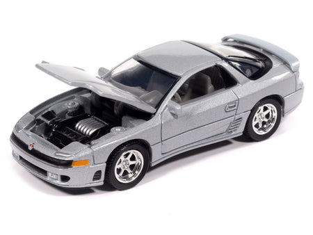1993 Mitsubishi 3000GT VR-4 Zurich White Silver Metallic "Import Legends" Series 1/64 Diecast Model Car by Auto World-Autoworld-ModelCars.com