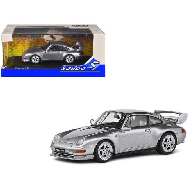 1993 Porsche 911 (993) RS Clubsport Polar Silver Metallic 1/43 Diecast Model Car by Solido-Solido-ModelCars.com
