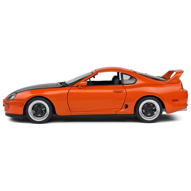 1993 Toyota Supra MK4 (A80) RHD (Right Hand Drive) Orange Metallic with Black Hood 1/18 Diecast Model Car by Solido-Solido-ModelCars.com