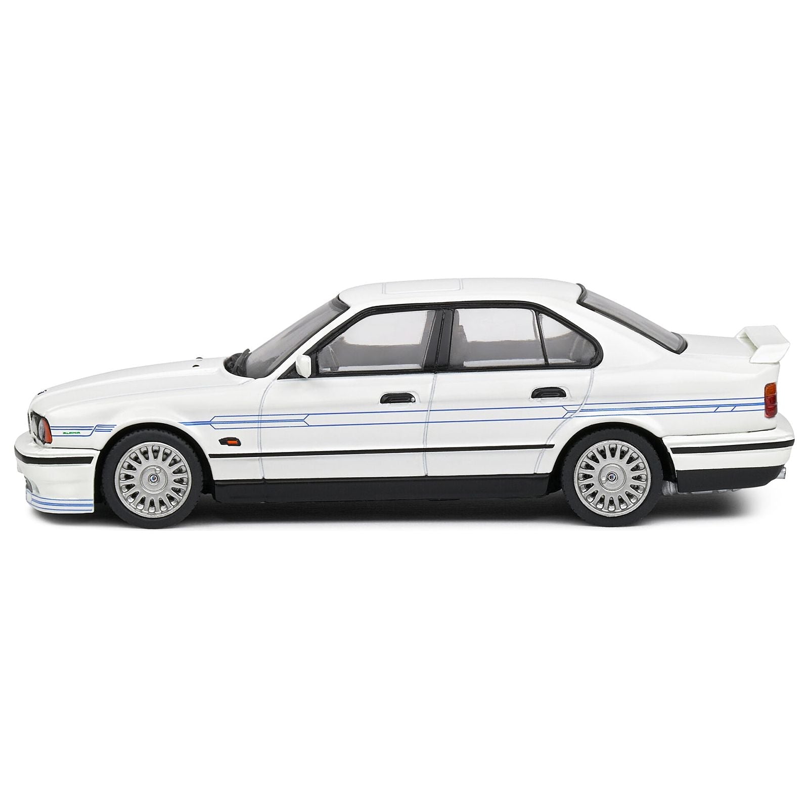 1994 BMW E34 Alpina B10 BiTurbo White with Blue Stripes 1/43 Diecast Model Car by Solido - Solido - ModelCars.com