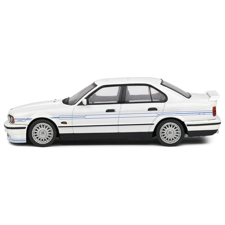 1994 BMW E34 Alpina B10 BiTurbo White with Blue Stripes 1/43 Diecast Model Car by Solido - Solido - ModelCars.com