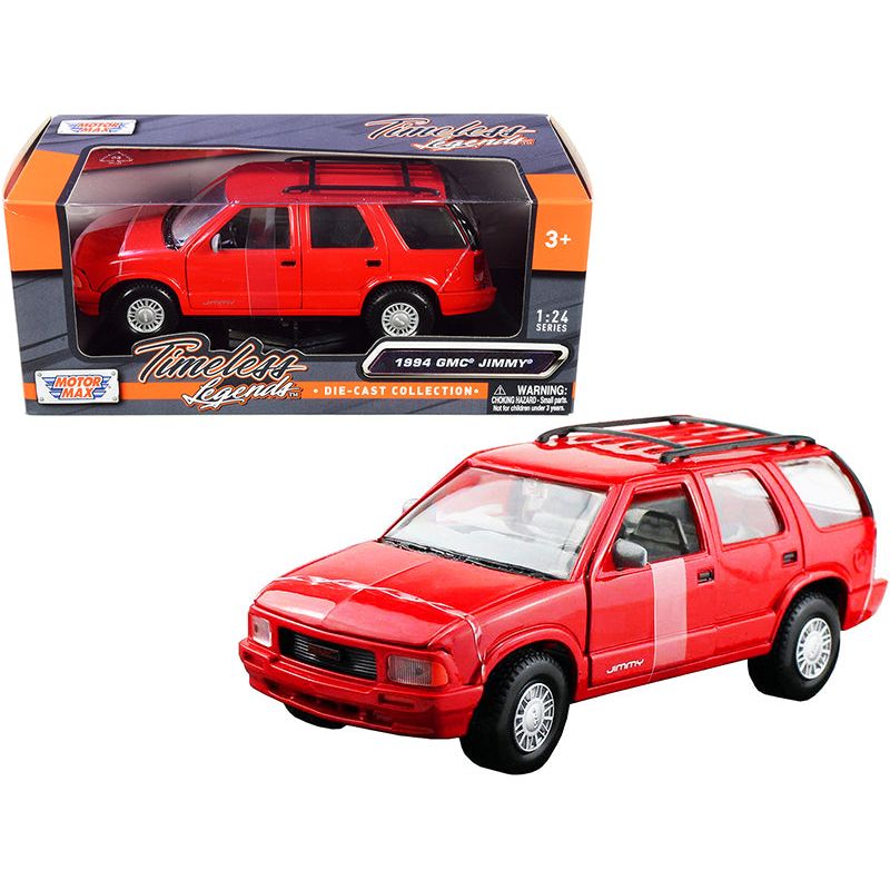 1994 GMC Jimmy with Roof Rack Red "Timeless Legends" Series 1/24 Diecast Model Car by Motormax - Motormax - ModelCars.com