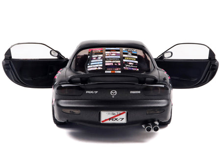1994 Mazda RX7 (FDRS) RHD (Right Hand Drive) "Itasha Club" Black Metallic with Pink Graphics 1/18 Diecast Model Car by Solido-Solido-ModelCars.com