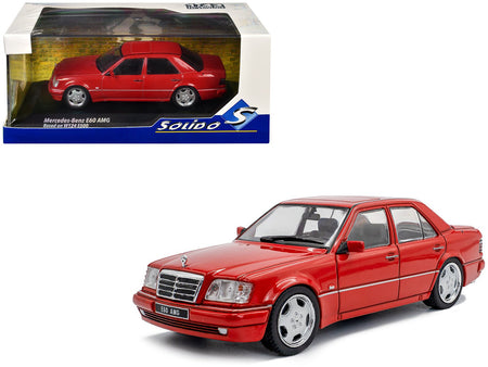 1994 Mercedes-Benz (W124) E60 AMG Signal Red 1/43 Diecast Model Car by Solido-Solido-ModelCars.com
