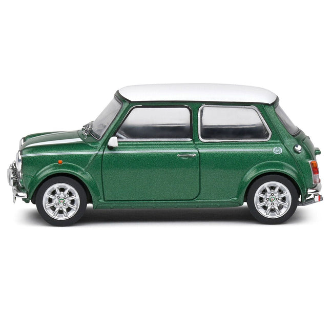 1994 Mini Cooper Sport British Racing Green with White Top and Stripes 1/43 Diecast Model Car by Solido-Solido-ModelCars.com