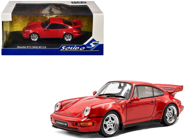 1994 Porsche 911 (964) RS 3.8 Guards Red 1/43 Diecast Model Car by Solido-Solido-ModelCars.com