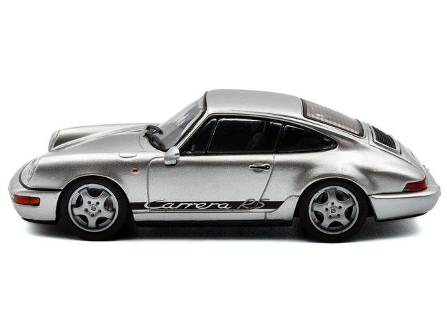 1994 Porsche 911 (964) RS Silver Metallic with Black Stripes 1/43 Diecast Model Car by Solido-Solido-ModelCars.com