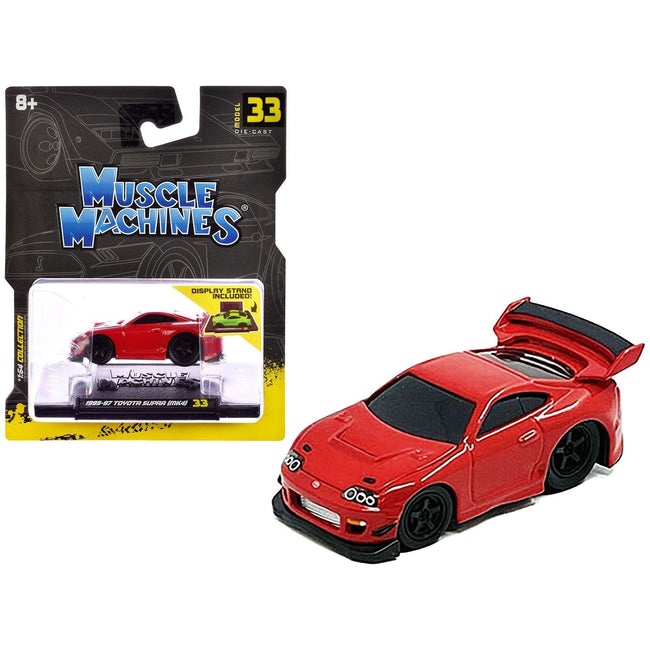 1995-1997 Toyota Supra (MK4) Red 1/64 Diecast Model Car by Muscle Machines-Muscle Machines-ModelCars.com