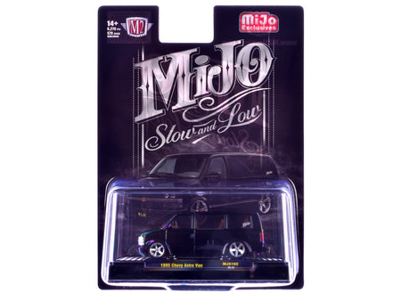 1995 Chevrolet Astro Van "Slow & Low" Black Limited Edition to 6720 pieces Worldwide 1/64 Diecast Model Car by M2 Machines-M2-ModelCars.com
