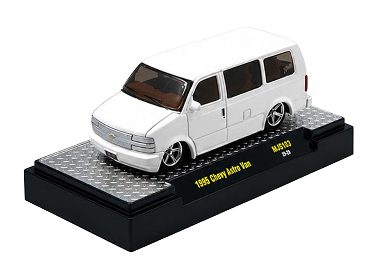 1995 Chevrolet Astro Van "Slow & Low" White Limited Edition to 6720 pieces Worldwide 1/64 Diecast Model Car by M2 Machines-M2-ModelCars.com