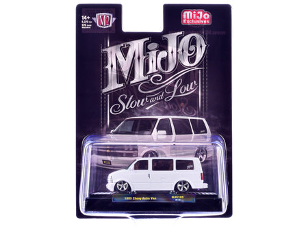 1995 Chevrolet Astro Van "Slow & Low" White Limited Edition to 6720 pieces Worldwide 1/64 Diecast Model Car by M2 Machines-M2-ModelCars.com
