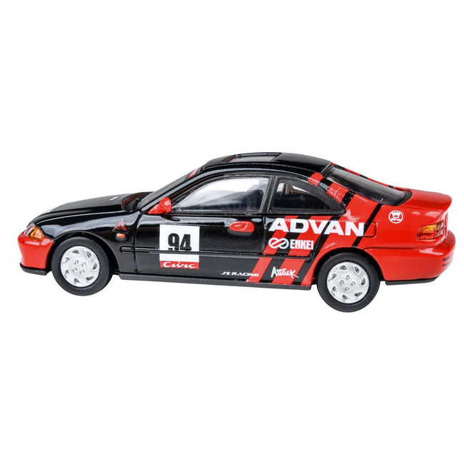 1995 Honda Civic Coupe EJ1 #94 "Autocross - ADVAN" Black and Red 1/64 Diecast Model Car by Paragon-Paragon-ModelCars.com