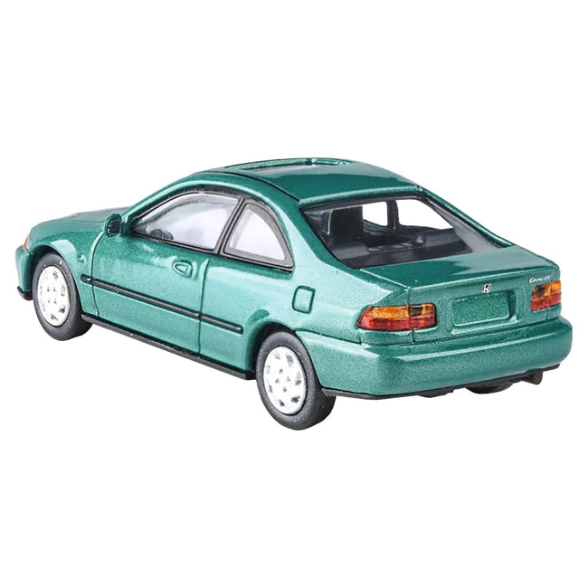1995 Honda Civic Coupe EJ1 Aztec Green Metallic with Sunroof 1/64 Diecast Model Car by Paragon Models - Paragon - ModelCars.com