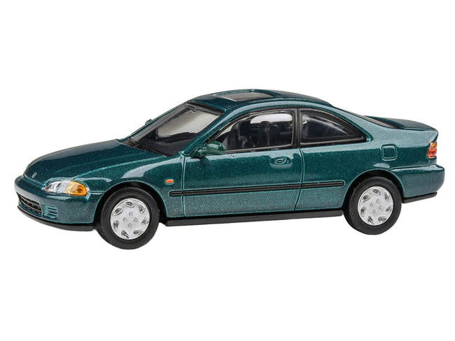 1995 Honda Civic Coupe EJ1 Paradise Blue Green Metallic with Sunroof 1/64 Diecast Model Car by Paragon Models-Paragon-ModelCars.com