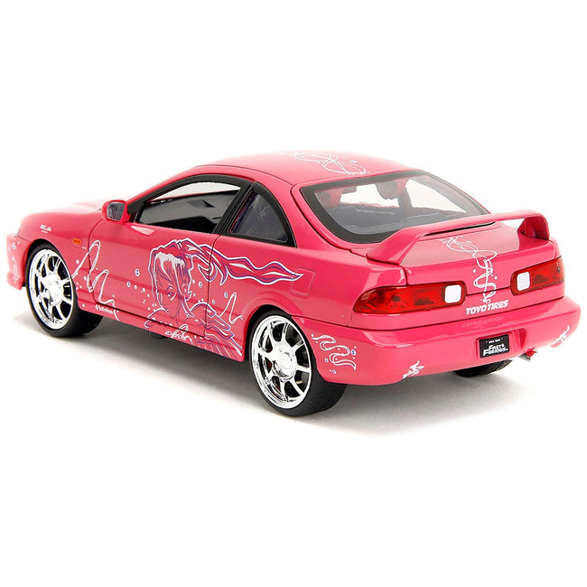 1995 Honda Integra Type R Pink with Graphics "Fast & Furious Remix" Series 1/24 Diecast Model Car by Jada - Jada - ModelCars.com