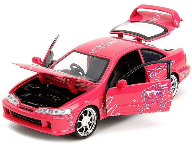 1995 Honda Integra Type R Pink with Graphics "Fast & Furious Remix" Series 1/24 Diecast Model Car by Jada-Jada-ModelCars.com