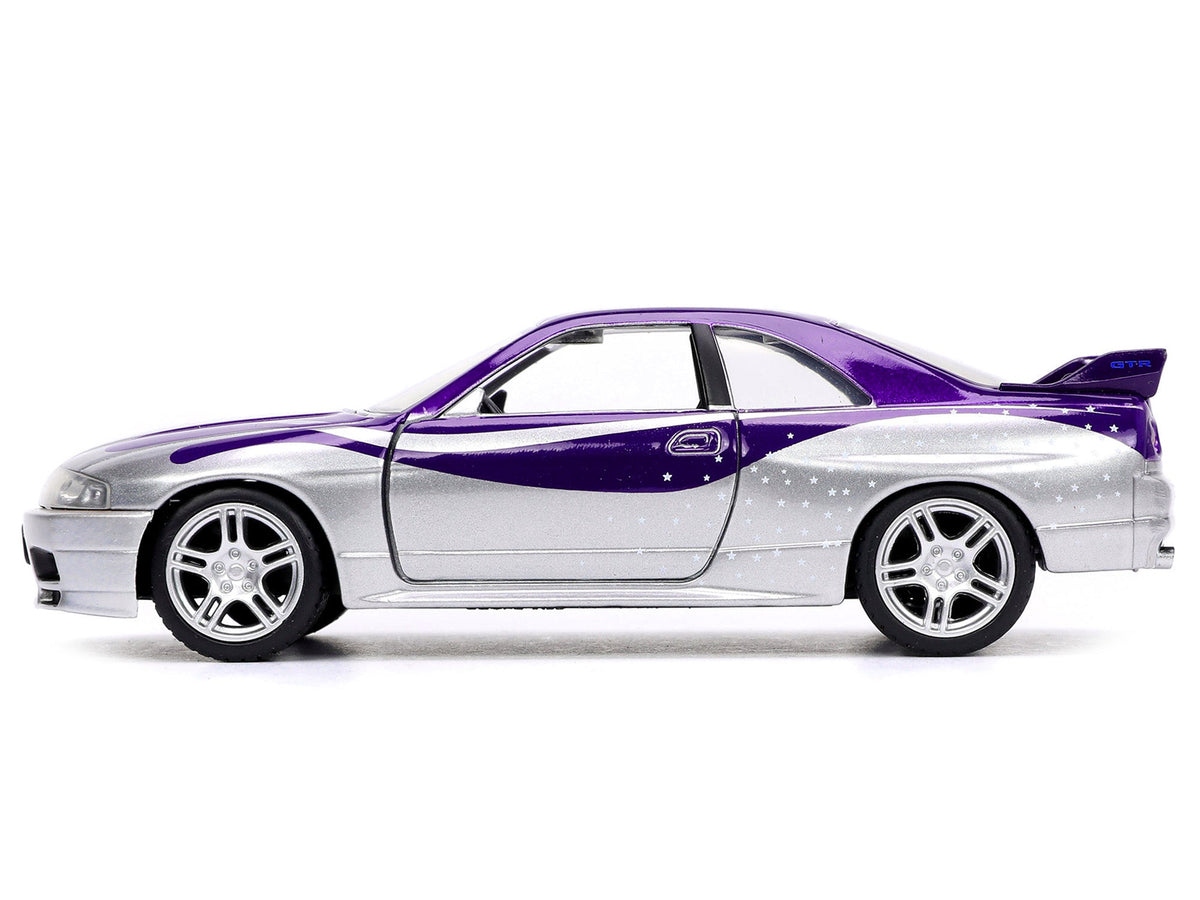 1995 Nissan Skyline GT-R (BCNR33) Purple and Silver Metallic "Fast & Furious" Series 1/32 Diecast Model Car by Jada-Jada-ModelCars.com
