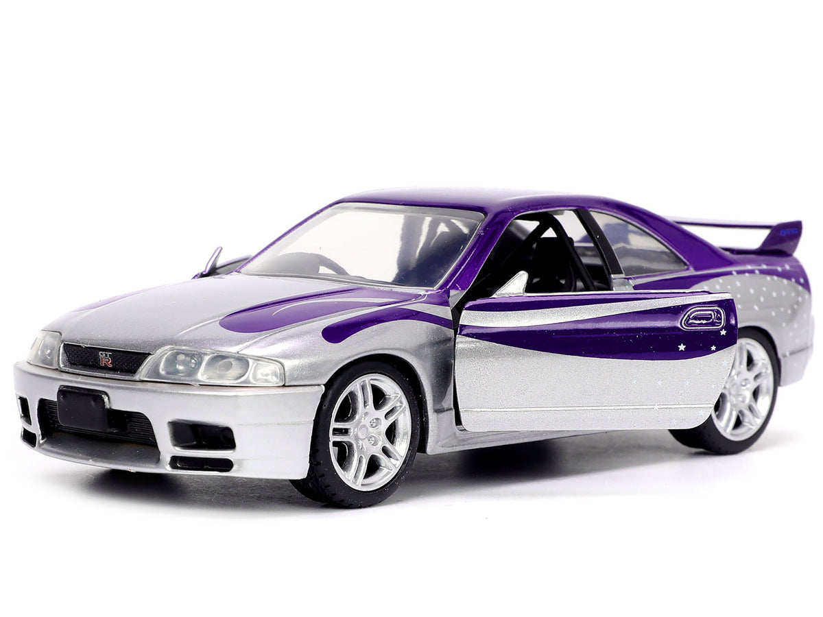 1995 Nissan Skyline GT-R (BCNR33) Purple and Silver Metallic "Fast & Furious" Series 1/32 Diecast Model Car by Jada-Jada-ModelCars.com