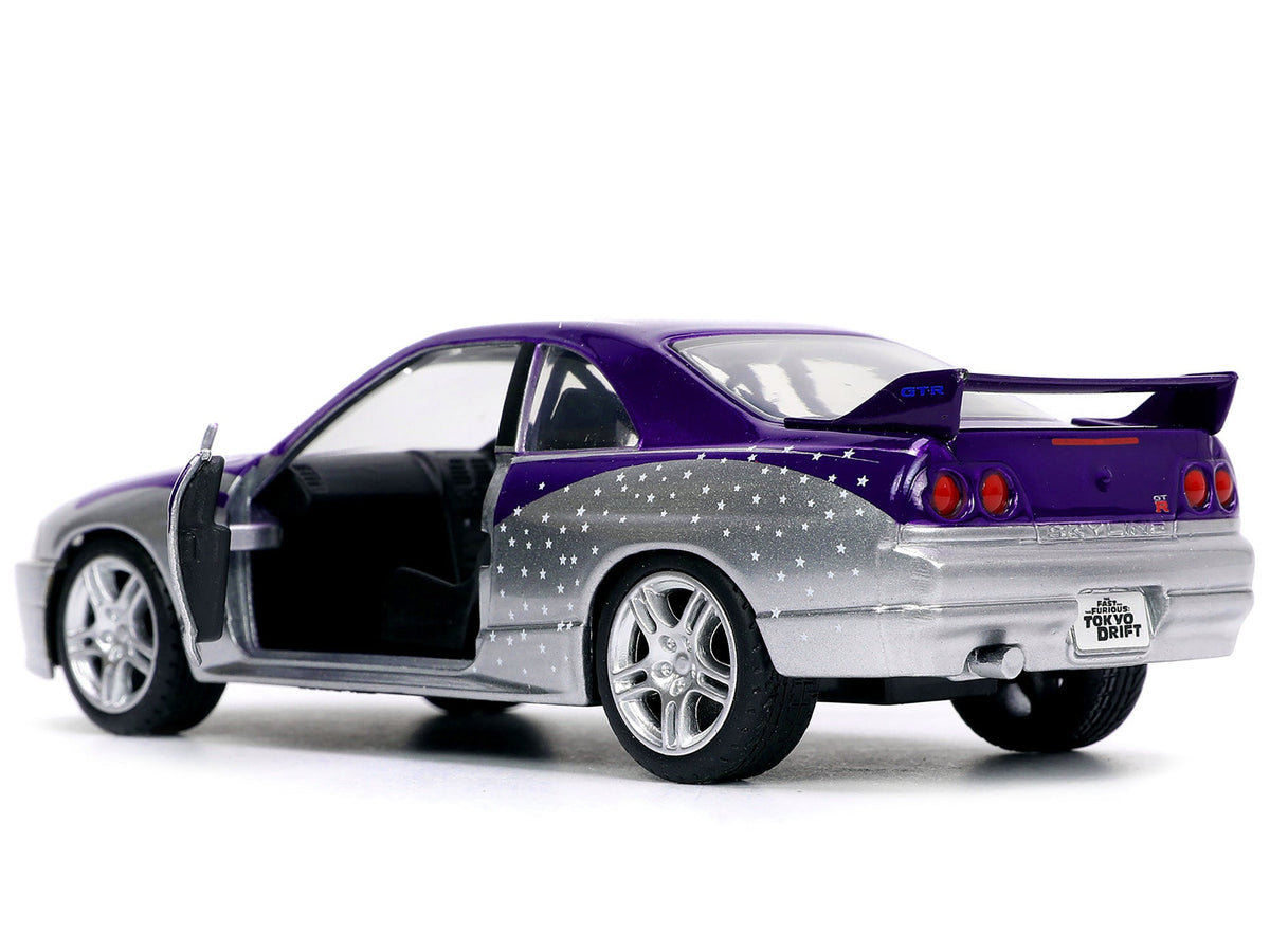 1995 Nissan Skyline GT-R (BCNR33) Purple and Silver Metallic "Fast & Furious" Series 1/32 Diecast Model Car by Jada-Jada-ModelCars.com
