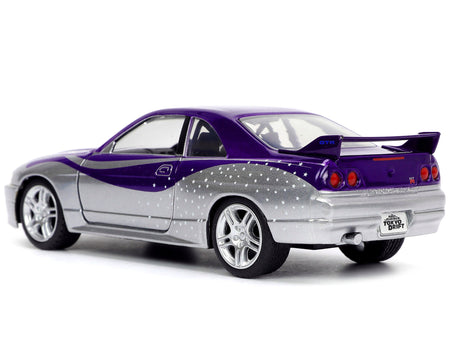 1995 Nissan Skyline GT-R (BCNR33) Purple and Silver Metallic "Fast & Furious" Series 1/32 Diecast Model Car by Jada-Jada-ModelCars.com