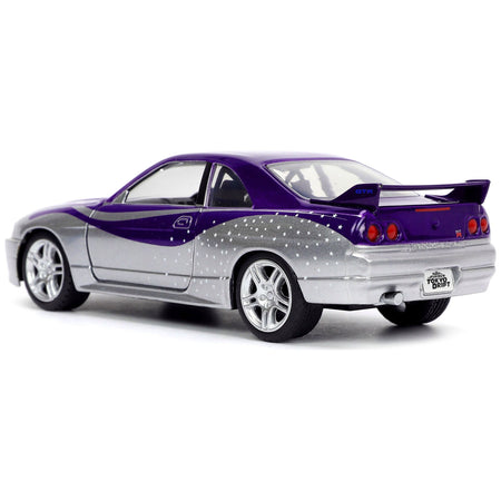 1995 Nissan Skyline GT-R (BCNR33) Purple and Silver Metallic "Fast & Furious" Series 1/32 Diecast Model Car by Jada-Jada-ModelCars.com