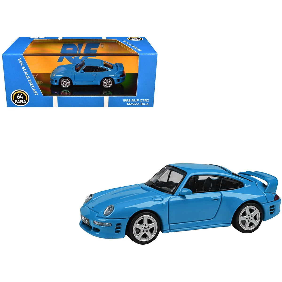 1995 RUF CTR2 Mexico Blue 1/64 Diecast Model Car by Paragon Models-Paragon-ModelCars.com