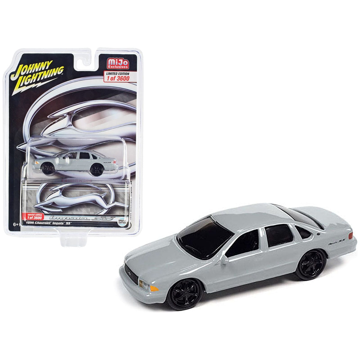 1996 Chevrolet Impala SS Matt Gray Limited Edition to 3600 pieces Worldwide 1/64 Diecast Model Car by Johnny Lightning-Johnny Lightning-ModelCars.com