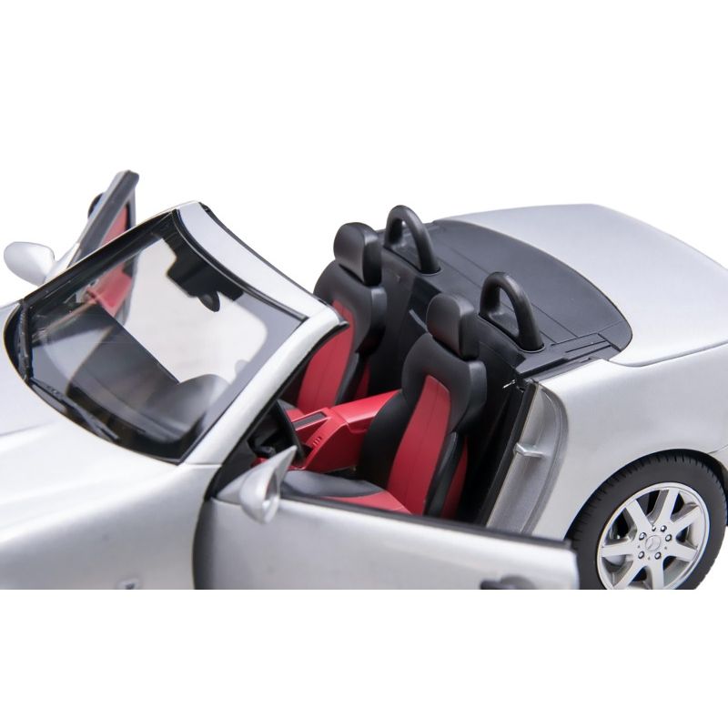 1996 Mercedes-Benz SLK Convertible Brilliant Silver Metallic 1/18 Diecast Model Car by Norev-Norev-ModelCars.com