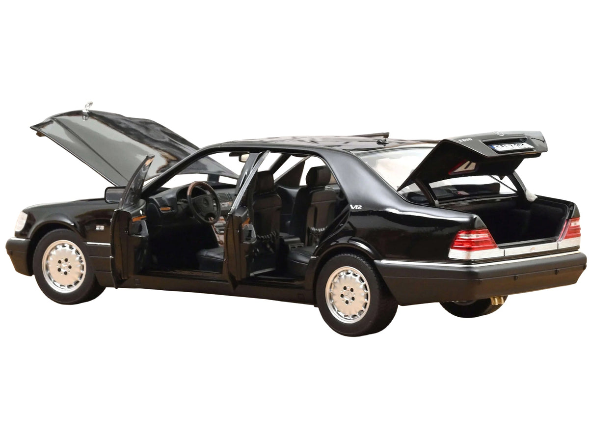 1997 Mercedes-Benz S600 Obsidian Black Metallic 1/18 Diecast Model Car by Norev-Norev-ModelCars.com