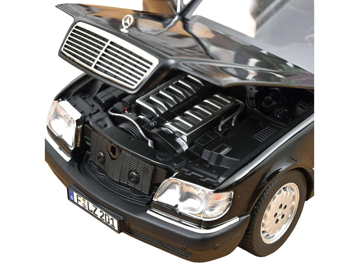 1997 Mercedes-Benz S600 Obsidian Black Metallic 1/18 Diecast Model Car by Norev-Norev-ModelCars.com
