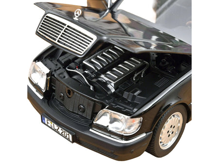 1997 Mercedes-Benz S600 Obsidian Black Metallic 1/18 Diecast Model Car by Norev-Norev-ModelCars.com