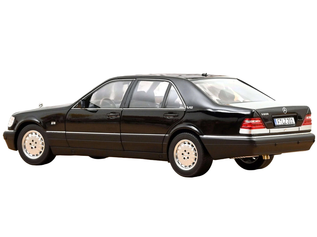 1997 Mercedes-Benz S600 Obsidian Black Metallic 1/18 Diecast Model Car by Norev-Norev-ModelCars.com