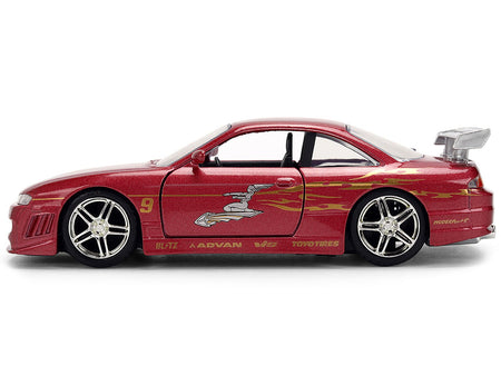 1997 Nissan 240SX (S14) Light Red Metallic with Graphics "The Fast and the Furious" (2001) Movie "25 Years of Fast & Furious" Series 1/32 Diecast Car Model by Jada-Jada-ModelCars.com