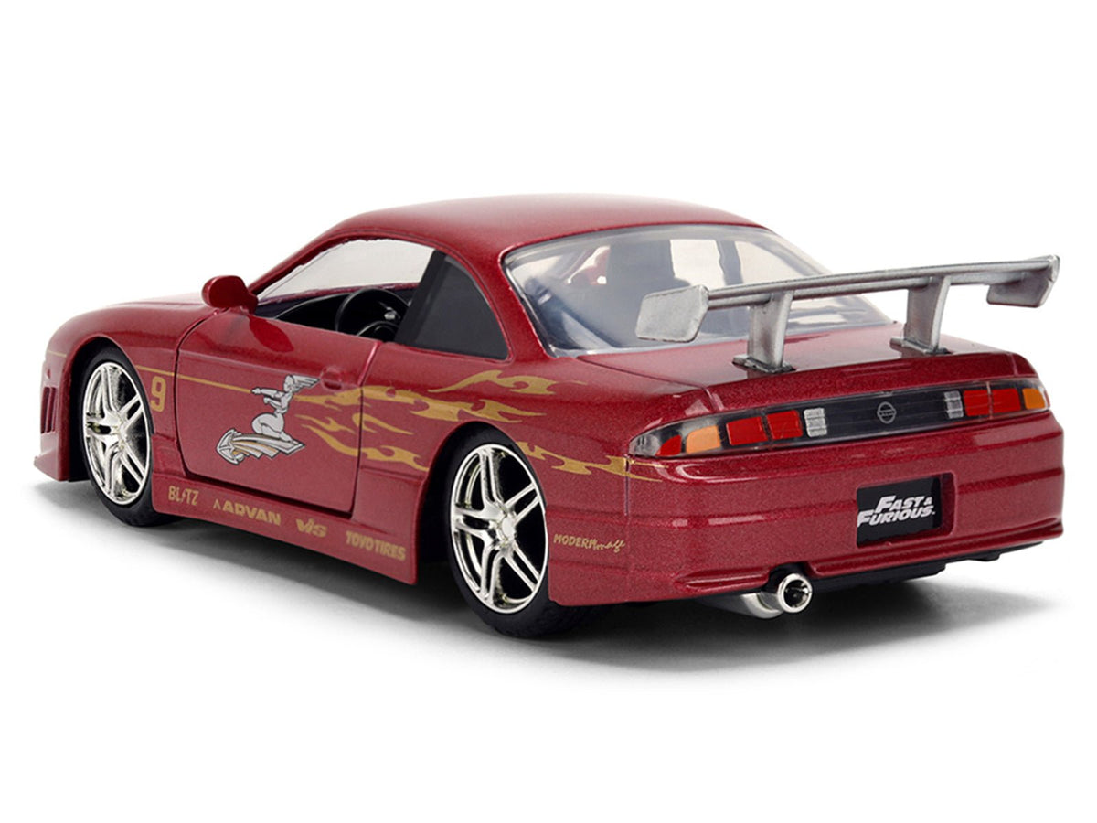1997 Nissan 240SX (S14) Light Red Metallic with Graphics "The Fast and the Furious" (2001) Movie "25 Years of Fast & Furious" Series 1/32 Diecast Car Model by Jada-Jada-ModelCars.com