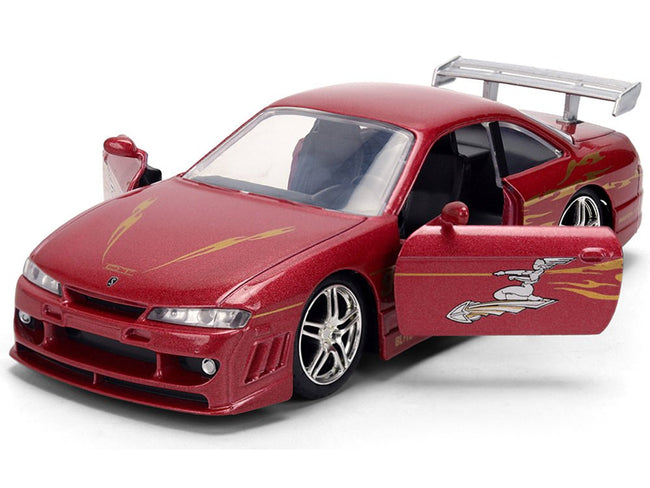 1997 Nissan 240SX (S14) Light Red Metallic with Graphics "The Fast and the Furious" (2001) Movie "25 Years of Fast & Furious" Series 1/32 Diecast Car Model by Jada-Jada-ModelCars.com