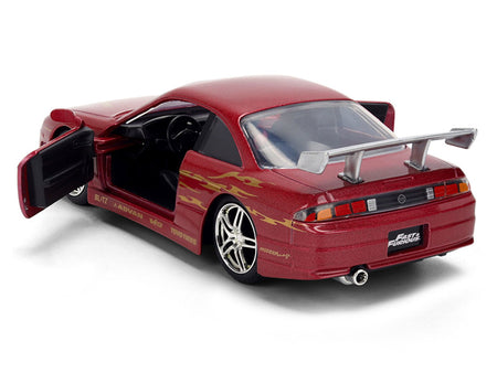 1997 Nissan 240SX (S14) Light Red Metallic with Graphics "The Fast and the Furious" (2001) Movie "25 Years of Fast & Furious" Series 1/32 Diecast Car Model by Jada-Jada-ModelCars.com