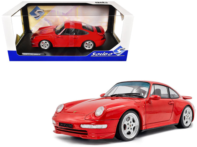 1997 Porsche 911 (993) Carrera RS Guards Red 1/18 Diecast Model Car by Solido-Solido-ModelCars.com