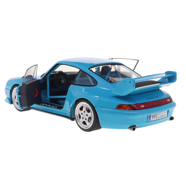 1997 Porsche 911 (993) Clubsport Riviera Blue 1/18 Diecast Model Car by Solido-Solido-ModelCars.com