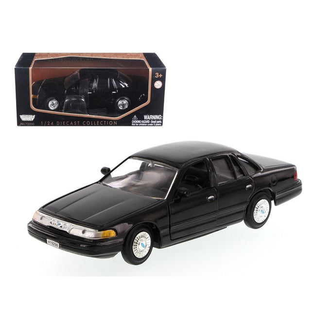 1998 Ford Crown Victoria Black 1/24 Diecast Model Car by Motormax-Motormax-ModelCars.com