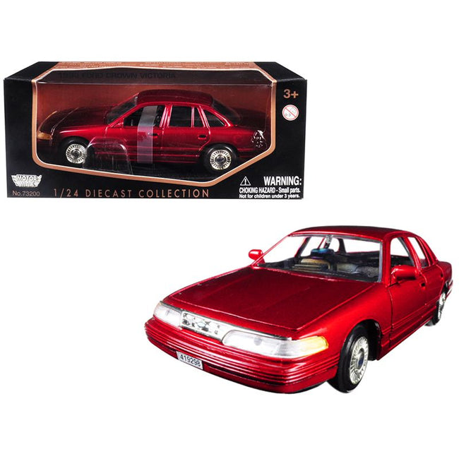 1998 Ford Crown Victoria Metallic Red 1/24 Diecast Model Car by Motormax-Motormax-ModelCars.com