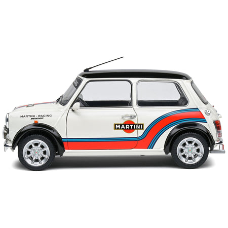 1998 Mini Cooper Sport White Metallic with Black Top and Stripes "Martini Racing" 1/18 Diecast Model Car by Solido - Solido - ModelCars.com