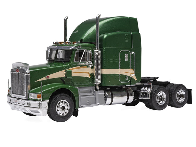 1998 Peterbilt 377 A/E Truck Tractor Green Metallic with Beige Stripes 1/43 Diecast Model by IXO Models-IXO-ModelCars.com
