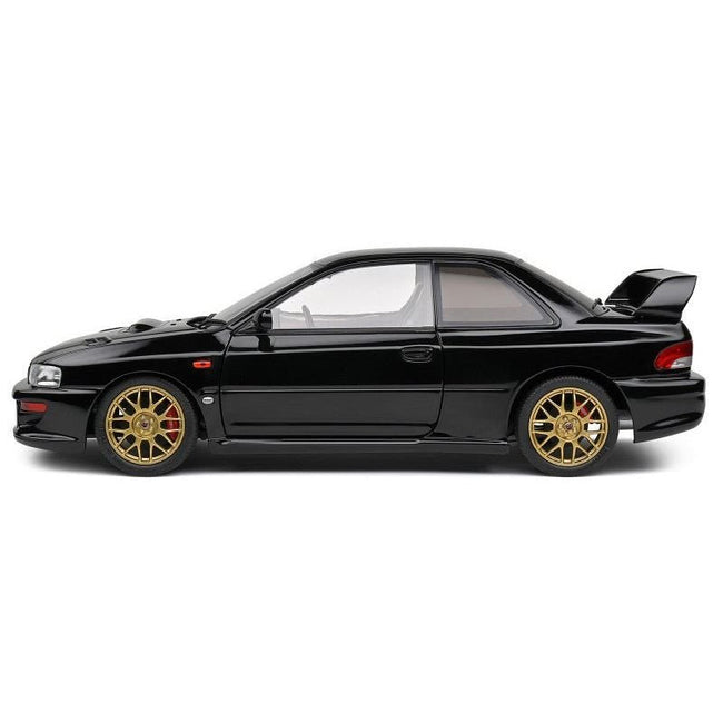 1998 Subaru Impreza 22B RHD (Right Hand Drive) Black with Gold Wheels 1/18 Diecast Model Car by Solido-Solido-ModelCars.com