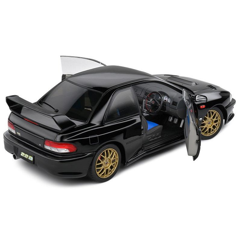 1998 Subaru Impreza 22B RHD (Right Hand Drive) Black with Gold Wheels 1/18 Diecast Model Car by Solido - Solido - ModelCars.com